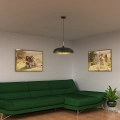 Lampa wisząca - LINCOLN zielony/złoty 1xE27 45cm - MLP7900 - realizacja