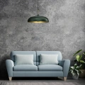 Lampa wisząca - LINCOLN zielony/złoty 1xE27 45cm - MLP7900 - realizacja