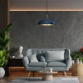 Lampa wisząca - LINCOLN granatowy/złoty 1xE27 45cm - MLP7901 - realizacja