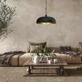 Lampa wisząca - LINCOLN czarny/złoty 1xE27 35cm - MLP8030 - realizacja