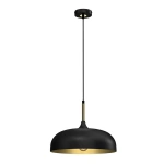 Lampa wisząca - LINCOLN czarny/złoty 1xE27 35cm - MLP8030