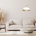 Lampa wisząca - LINCOLN biały/złoty 1xE27 35cm - MLP8031 - realizacja
