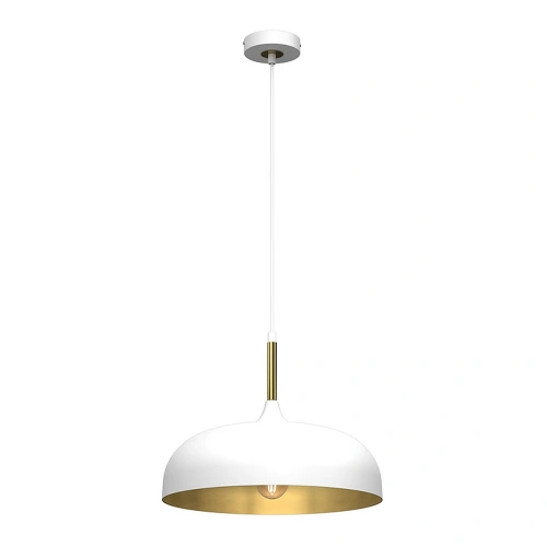 Lampa wisząca - LINCOLN biały/złoty 1xE27 35cm - MLP8031