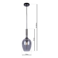 Lampa wisząca - LUGANO SMOKED czarny/chrom 1xE14 - ML8813 - wymiary