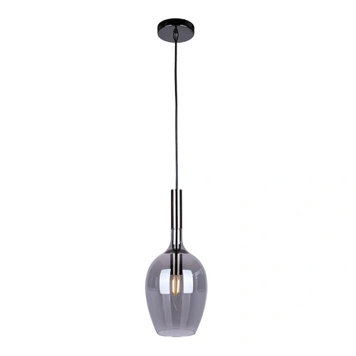 Lampa wisząca - LUGANO SMOKED czarny/chrom 1xE14 - ML8813