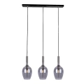 Lampa wisząca - LUGANO SMOKED czarny/chrom 3xE14 - ML8814