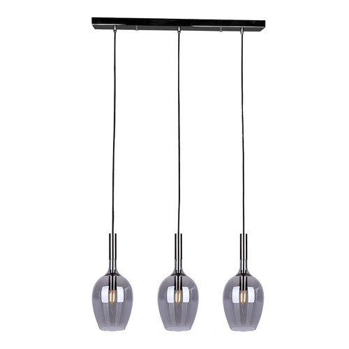 Lampa wisząca - LUGANO SMOKED czarny/chrom 3xE14 - ML8814