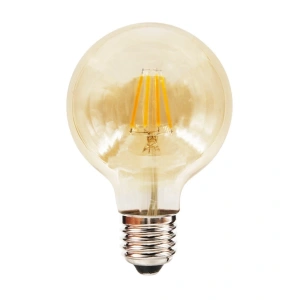 Żarówka dekoracyjna  LED E27 G80 6W biała ciepła 2700K  Filament - Amber -  EKZF8007