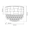 Lampa ścienna - LUXURIA złoty 2xE14 - ML8893 - wymiary