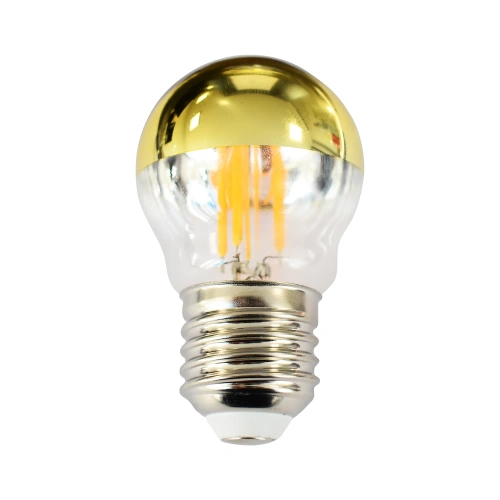 Żarówka dekoracyjna LED E27 G45 4W biała ciepła 2700K Filament - Half Gold - EKZF8011