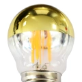 Żarówka dekoracyjna LED E27 G45 4W biała ciepła 2700K Filament - Half Gold - EKZF8011-
