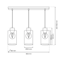 Lampa wisząca - MADERA biały 3xE27 - MLP8555 - wymiary