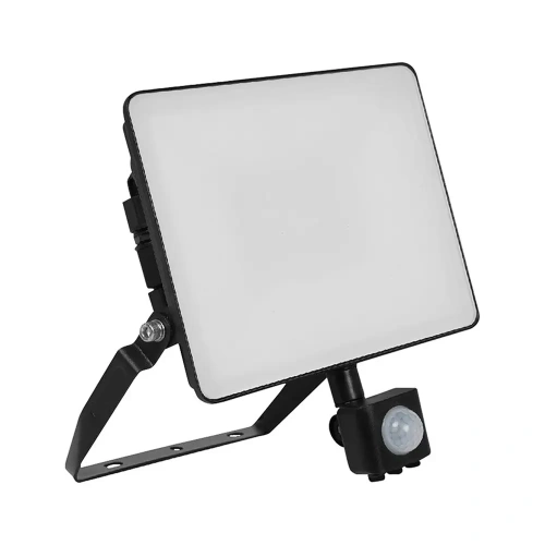 Naświetlacz LED FLUXI z czujnikiem ruchu PIR - 10W 120lm/W czarny - VT-4909-FC
