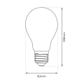 Żarówka dekoracyjna LED E27 A60 9W neutralna 4000K Filament - EKZF8015 - wymiary