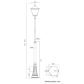 Lampa ogrodowa - parkowa stojąca regulowana 1x E27 - RETRO KWADRATOWE OGMWN 1 BD KW
