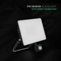 Naświetlacz LED FLUXI z czujnikiem ruchu PIR - 20W 120lm/W czarny - VT-4919-FC