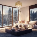 Lampa sufitowa - MADISON złoty 9xE14 - ML8806 - realizacja