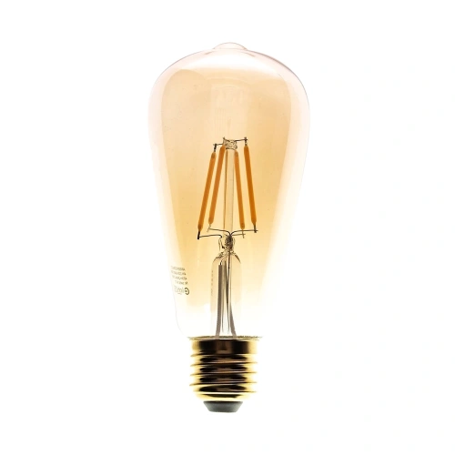 Żarówka dekoracyjna LED E27 ST64 6W biała ciepła 2700K Filament - Amber - EKZF8017