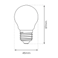 Żarówka dekoracyjna LED E27 ST45 1,5W biała ciepła 2700K - Filament - EKZF1067 - wymiary