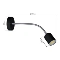 Lampa ścienna - MAXI czarny 1xGU10 - MLP9643