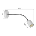 Lampa ścienna - MAXI biały 1xGU10 - MLP9639 - wymiary