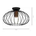 Lampa sufitowa - MERIDIANO czarny 1xE27 - MLP7958 - wymiary