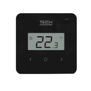 Regulator pokojowy z pomiarem wilgotności - bezprzewodowy 868MHz - R-8b PLUS - czarny - Sinum 