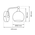Lampa ścienna - MONTE złoty 1xE27 - MLP8399 - wymiary