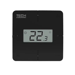 Regulator pokojowy z pomiarem wilgotności - bezprzewodowy 868MHz - R-8x - czarny - Sinum