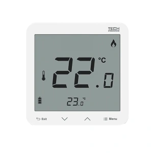 Regulator pokojowy z pomiarem wilgotności - bezprzewodowy 868MHz - R-8s PLUS - biały - Sinum