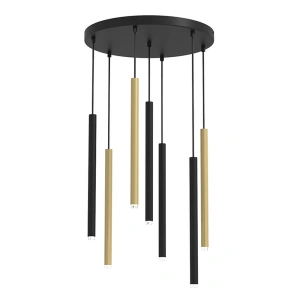 Lampa wisząca - MONZA czarny/złoty 7xG9 - MLP8843