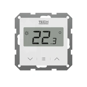 Regulator pokojowy z pomiarem wilgotności do ramki - bezprzewodowy 868MHz - F-8z - biały - Sinum