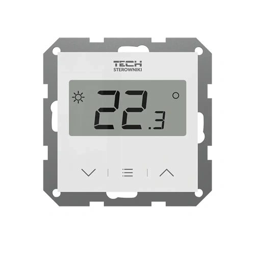 Regulator pokojowy z pomiarem wilgotności do ramki - bezprzewodowy 868MHz - F-8z - biały - Sinum