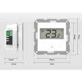 Regulator pokojowy z pomiarem wilgotności do ramki - bezprzewodowy 868MHz - F-8z - biały - Sinum - Wymiary