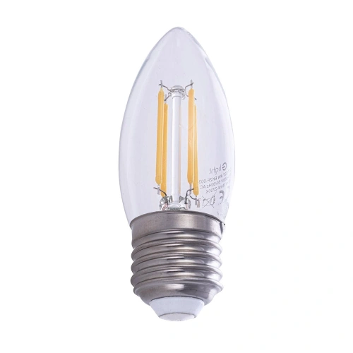 Żarówka dekoracyjna LED E27 C37 4W biała ciepła 2700K - Filament - EKZF003