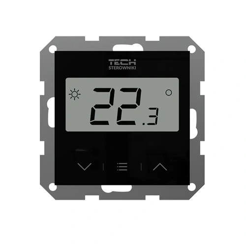 Regulator pokojowy z pomiarem wilgotności do ramki - bezprzewodowy 868MHz - F-8z - czarny - Sinum