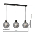 Lampa wisząca - OMEGA czarny/złoty 3xE27 - MLP6531 - wymiary