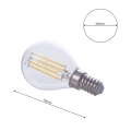 Żarówka dekoracyjna LED E14 G45 4W neutralna 4000K - Filament - EKZF380 - wymiary