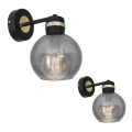Lampa ścienna - OMEGA czarny/złoty 1xE27 - MLP6528