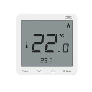 Regulator pokojowy z pomiarem wilgotności - bezprzewodowy 868MHz - R-8pz PLUS - biały - Sinum