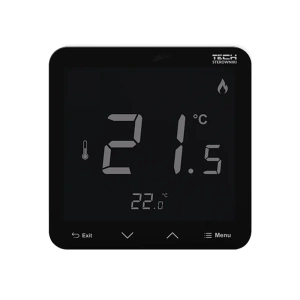 Regulator pokojowy z pomiarem wilgotności - bezprzewodowy 868MHz - R-8pz PLUS - czarny - Sinum