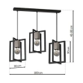 Lampa wisząca - RALPH czarny 3xE27 - MLP3712 - wymiary