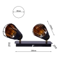 Lampa sufitowa - RICK czarny - 2xE14 - ML5566 - wymiary