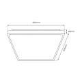 Plafon LED CCT - QUADRO BLACK 66W z pilotem - ML7932 - wymiary