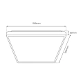 Plafon LED CCT - QUADRO WHITE 66W z pilotem - ML7931 - wymiary