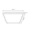 Plafon LED CCT - QUADRO BLACK 38W z pilotem - ML7929 - wymiary
