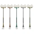 Lampa ogrodowa - parkowa stojąca regulowana 3x E27 - KULE CLASSIC OGMWN 3 300 - FUME - wzory patyn
