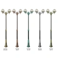 Lampa ogrodowa - parkowa stojąca regulowana 2x E27 - KULE Z KOSZYKIEM 200 OGMWN 2 KPO - FUME - wzory patyn