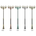 Lampa ogrodowa - parkowa stojąca regulowana 3x E27 - KULE Z KOSZYKIEM 200 OGMWN 3 KPO - FUME - wzory patyn