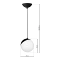 Lampa wisząca - SFERA czarny - 1xE14 - MLP5739 - wymiary